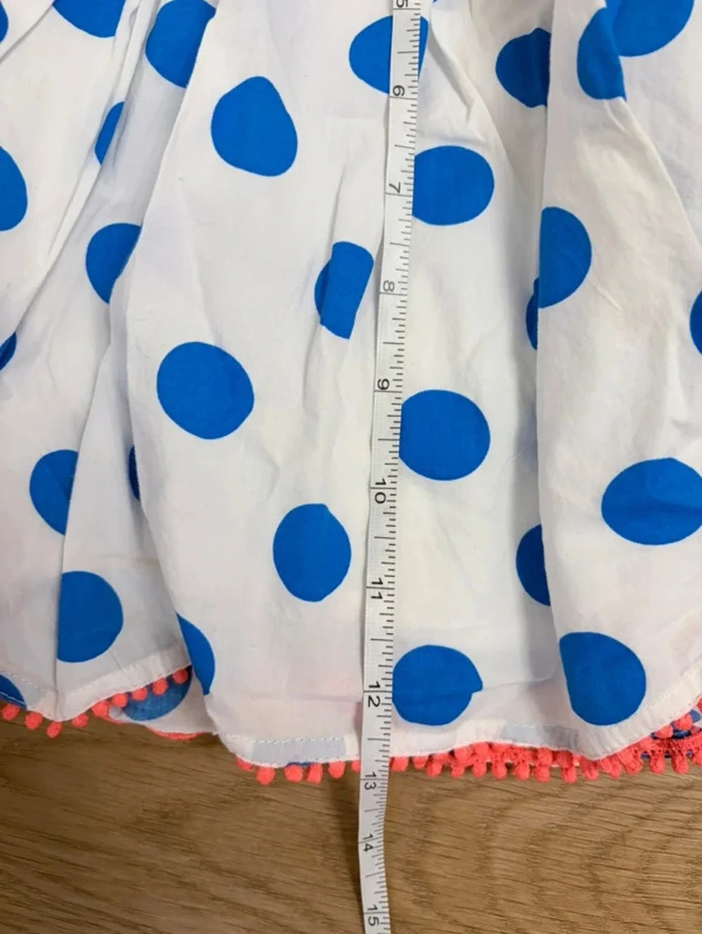 Mini Boden Girls Blue Polka Dot Skirt 7-8Y